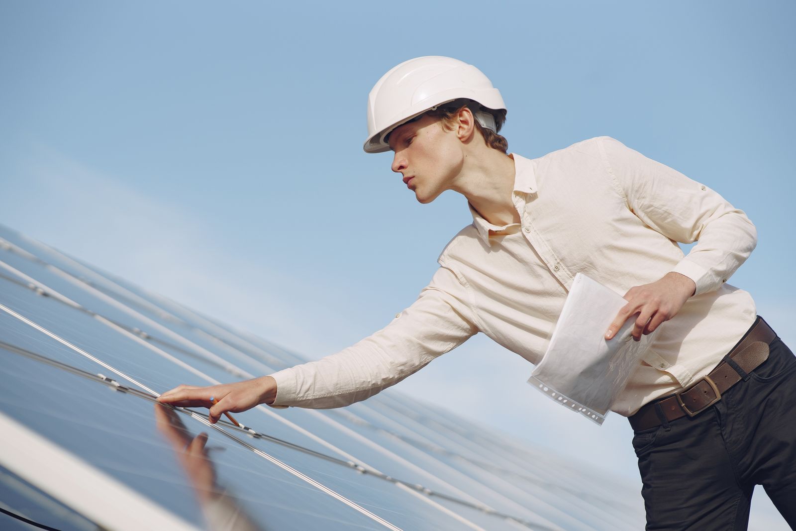 Installation crew working on a commercial array